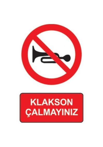 Pvc Levha Quot;Klakson Çalmayınızquot; 25*35 Cm