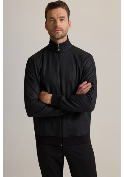 Ysf Erkek Siyah Fermuarlı Sweatshirt