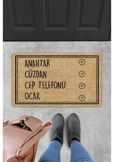 Evaşk Kapı Önü Paspası Vinil Kaymaz Tabanlı 45 X 70 Evaşkdm10086