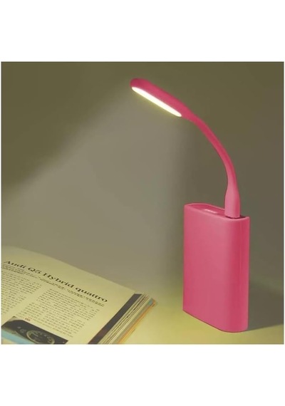 Esnek Taşınabilir Usb Led Işık Lamba Gece Lambası 2 Adet Tüm Usb Girişleriyle Uyumlu 17cm Pembe