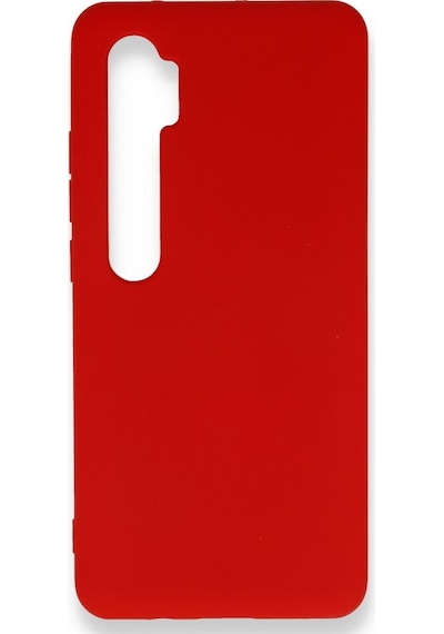 Xiaomi Mi Note 10 Lite İçi Kadife Kaplı Esnek Silikon Kapak Ryc/ Nano Lansman Kirmizi