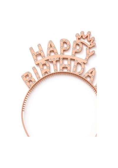 Rose Happy Birthday Taç Taşlı Görünümlü Doğum Günü Parti Aksesuarı Diğer