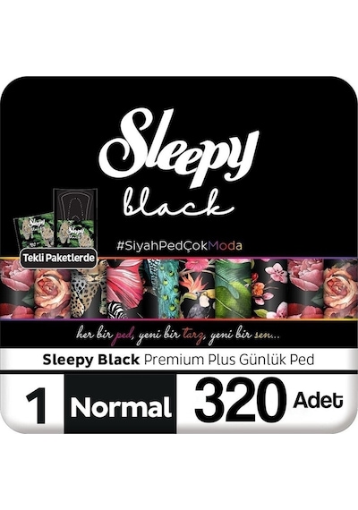 Sleepy Black Premium Plus Günlük Ped Normal 8 x 40'lı