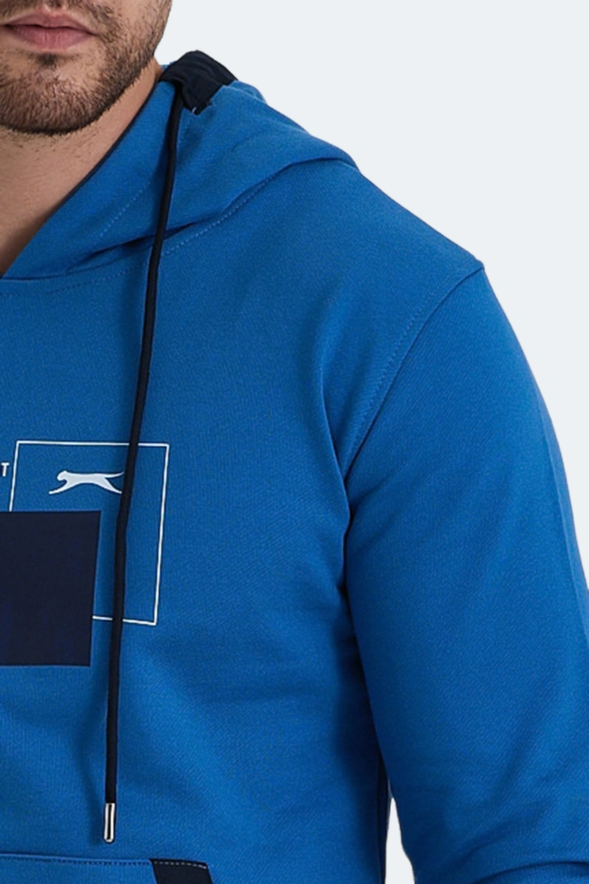 Slazenger Vanda 2 Li Set Erkek Kanguru Cepli Kapüşonlu Haki - Mavi Sweatshırt Haki - Mavi