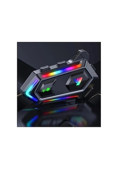 V20 Max Motor Kask Kulaklık Rgb Bluetooth Motosiklet Kulaklık Intercom 2 Kişi 300 Metre Eşleşme