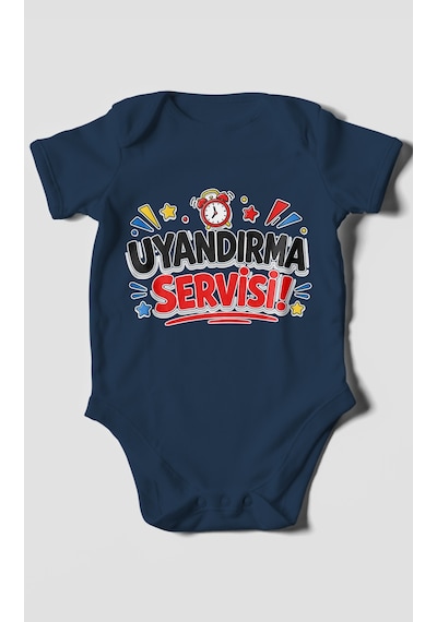 Morivokids Uyandırma Servisi Kısa Kollu Bebek Body %100 Pamuk Lacivert