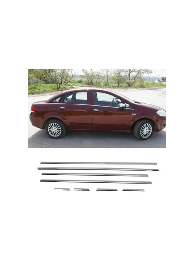Fiat Linea Krom Cam Çıtası 2007 Sonrası 8 Parça
