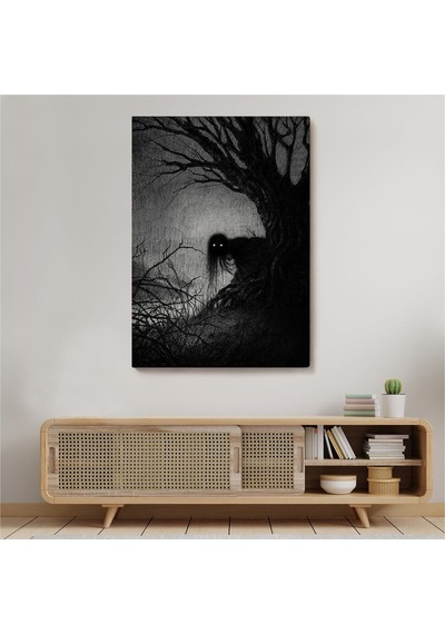 Es10 Karanlık I?çindeki Korkunç Bir Çift Göz Tablosu-6288 (50 x 70)