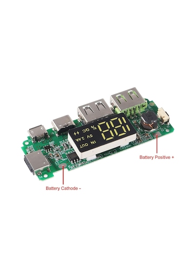 18650 Lityum Pil Şarj Modülü Dijital Göstergeli 5v2.4a 2a 1a Dual Usb Çıkış