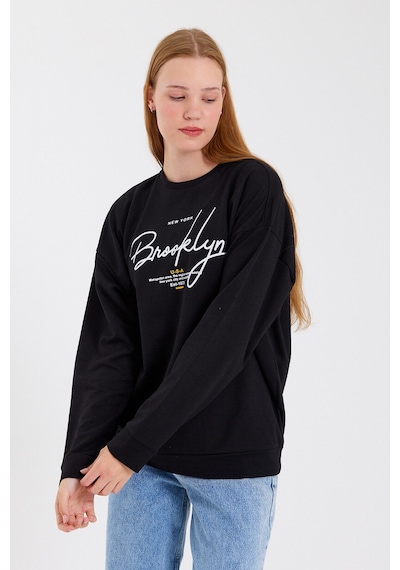 SPR23SWK331 Bisiklet Yaka Ön El Yazılı Brooklyn Sweat