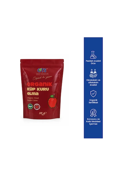 Ots Organik Organik Kuru Küp Elma 100 G
