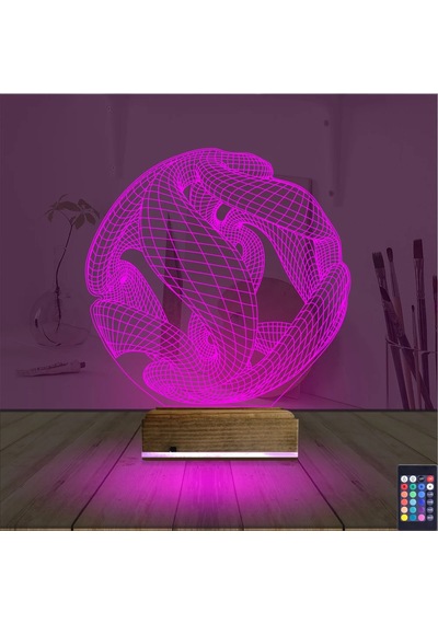 Luvivia Geometrik Dekoratif 3d Lamba - Masa Gece Lambası V4 Şeffaf