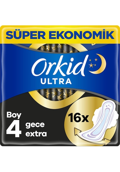 Orkid Ultra Gece Ekstra Hijyenik Ped 16 Adet