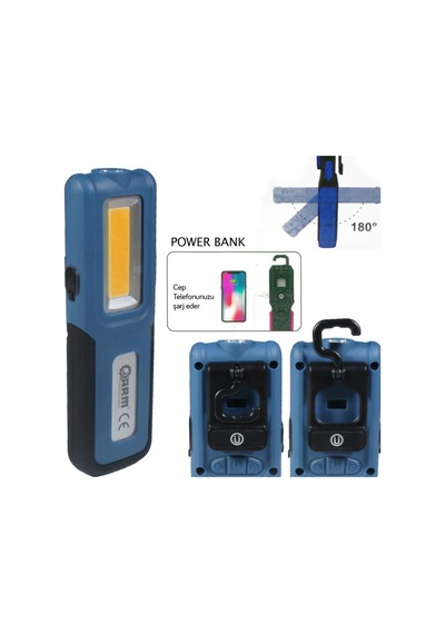 Arm Şarjlı Led El Lambası 420 Lümen Power Bank 4400 Mah N11.11764 Mavi