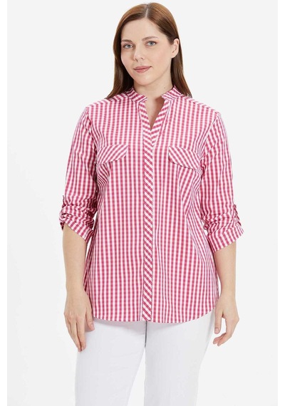 Selen Kadın Büyük Beden Bluz 24ysl8786 Fuşya