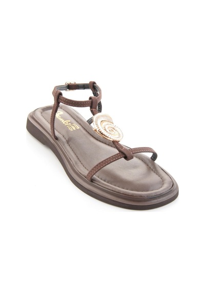 Kahve Süet Kadın Sandalet K05606037272 Kahverengi