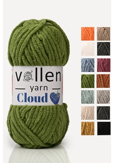 Vollenyarn Cloud,kadife Battaniye Ipi,el Örgü Ipi,tığ Işi Hırka Ipi,amıgurumi Oyuncak Ipi, Yeşil