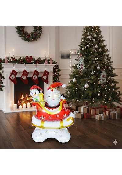 Yılbaşı Folyo Balon Kızaklı Noel Baba 112-95 Ayaklı Diğer