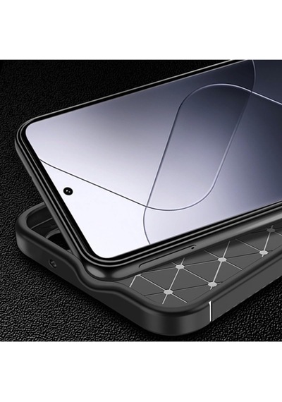 Xiaomi 15t Pro Kılıf Kamera Korumalı Darbe Emici Karbon Fiber Darbeye Dayanıklı Silikon Parmak İzi Brakmayan Kapak Siyah