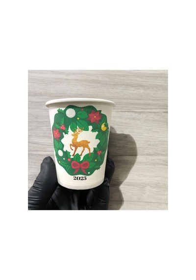 2025 Yılbaşı-noel-yılbaşı Konseptli Tek Kullanımlık 7 Oz 50 Adet Karton Bardak 1