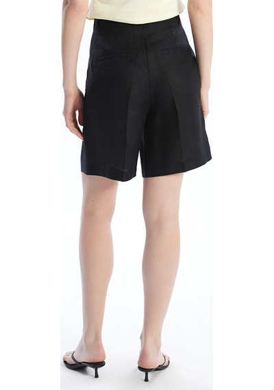 Lcw Vision Siyah Loose Fit %100 Keten Kadın Şort