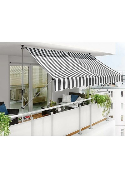Evinizin_Atolyesi Teleskopik Tente Gri-Beyaz 300X130 Cm