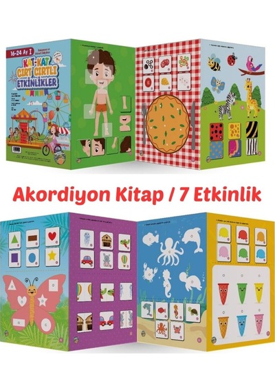 16-24 Ay Cırt Cırtlı Etkinlik Kitabı I - Dev Boy Akordiyon Kat Kat Cırt Cırtlı Etkinlikler