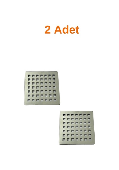 2 Adet Paslanmaz Çelik Yer Süzgeci Izgarası Üst Kapak 10x10 Uyumlu Diğer