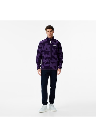Adidas Terrex Multi Printed Full Zip Fleece Erkek Mor Yürüyüş Polar Jm0135