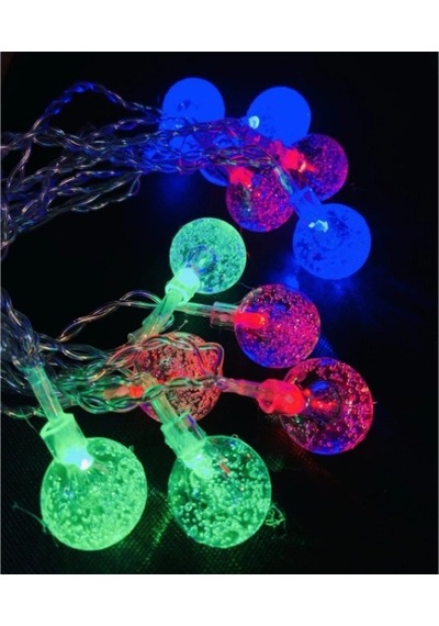 3m 20 Led Kristal Top Rgb Pilli Mavi