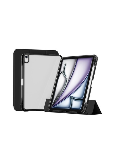 Lexroo İpad Air 11 2025 M3 Kılıf Magnetik Ayrılabilen Airbagli Sliding Tablet Kılıfı - Siyah