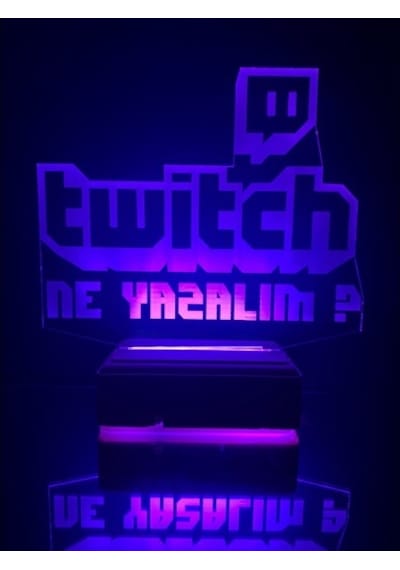 Kişiye Öze Hediye Twitch 3D Led Gece Lambası