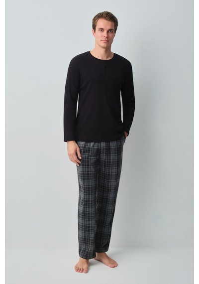 Suwen Luke Erkek Pijama Takımı Msh10510330893 Koyu Gri