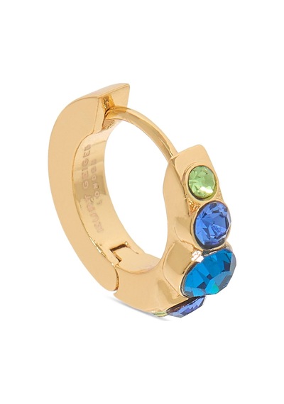 Gem Huggie Hoops 1.5x1.5 Cm Renkli Küçük Halka Küpeler, Şık Ve Zarif Tasarım Mavi