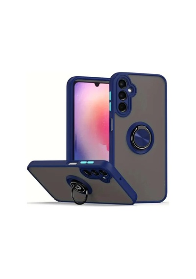 Samsung Galaxy Uyumlu   A26 Kılıf Montreal Yüzüklü Silikon Kapak - Lacivert