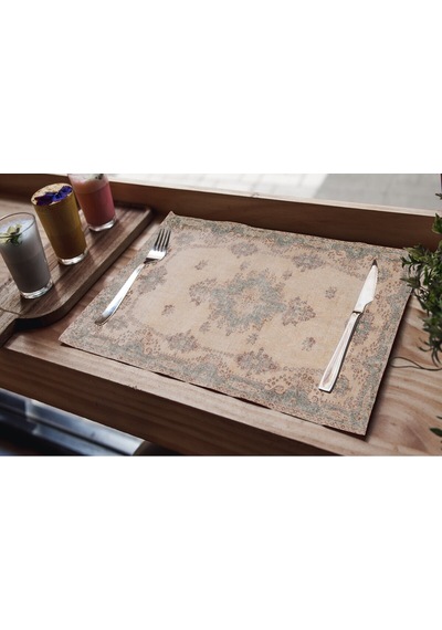 Turkıshrug Kıngdom Renkli Desenleriyle Modern Sofra Matı Polyester
