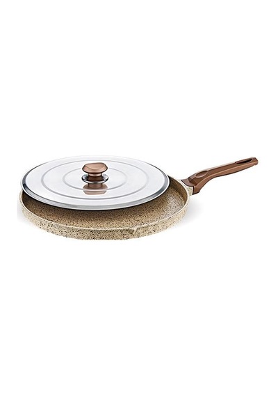 FMS D3006 Döküm Kapaklı Balık-Gözleme Tavası 34 cm Bej
