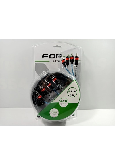 For-x Amfi Rca Kablosu 4 Giriş 4 Çıkış For-x %100 Bakır Anfi Rca Kablosu 5 Metre