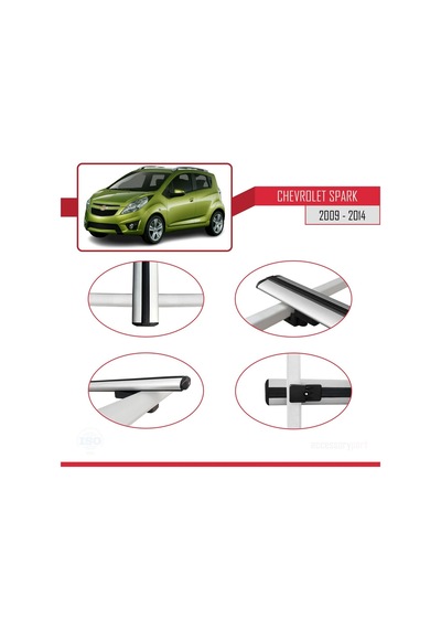 Chevrolet Spark 2009-2014 Arası İle Uyumlu Basic Model Ara Atkı Tavan Barı Gri 3 Adet