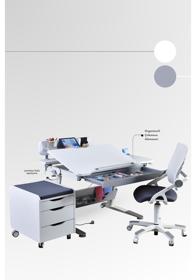 Creo Mobili Yükseklik Ve Eğim Ayarlı, Sirius Delüx Bilgisayar Ve Çalışma Masası Takımı, Beyaz/gri Gri Creo Mobili Yükseklik Ve Eğim Ayarlı, Sirius Delüx Bilgisayar Ve Çalışma Masası Takımı, Beyaz/gri Gri