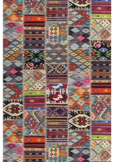Çok Renkli Patchwork Dokuma Leke Tutmaz Masa Örtüsü Mso152n11