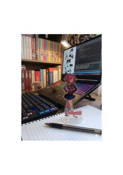 Owl Bag Doki Doki Literatüre Club Natsuki Karakteri Desenli Tasarım Acrlyic Pleksi Figür 10 Cm