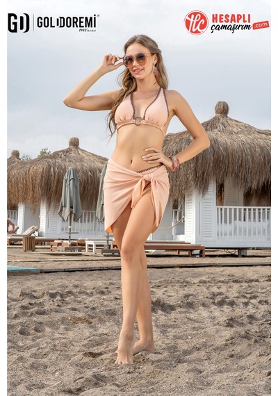 Ruko Mayo Gd Goldoremi Premium Seri Kadın Halka Detaylı Pareolu 3'lü Askılı Bağlamalı Bikini Takımı Somon Ruko Mayo Gd Goldoremi Premium Seri Kadın Halka Detaylı Pareolu 3'lü Askılı Bağlamalı Bikini Takımı Somon