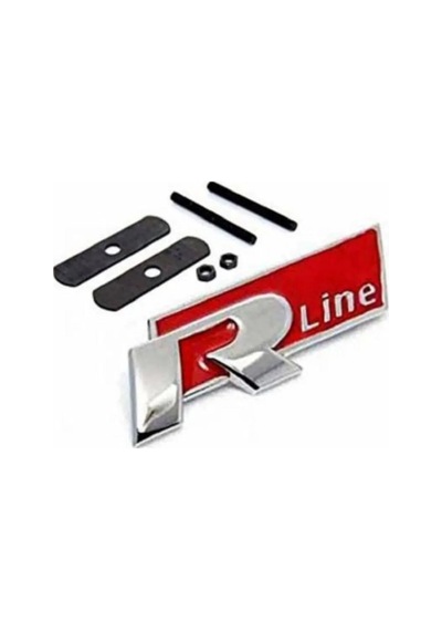 R-Line Cıvatalı Panjur Arması Paslanmaz Krom Kaplama Metal Arma