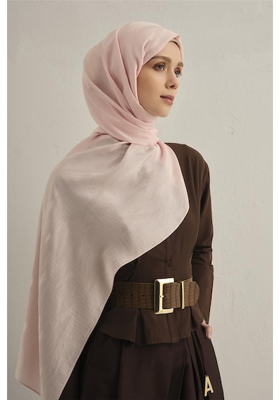 Armine Lyocell Naia Zikzak Desen Şal 1- 39 Pembe