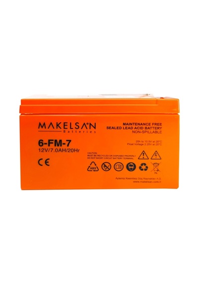 Makelsan 12v 7ah, Bakımsız, Kuru Akü. Ups İçin Uygundur.