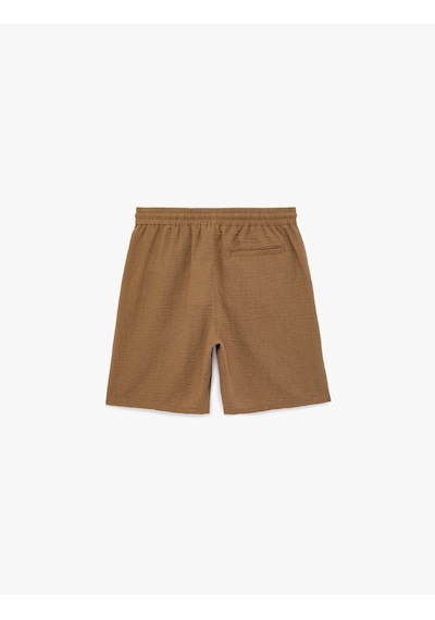 Koton Regular Fit Cepli Bermuda Beli Bağcıklı Şort Kahverengi 6sam40045hw Kahve
