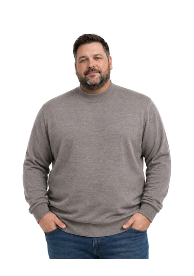 Battalmoda Erkek Büyük Beden Vizon Yarım Balıkçı Triko Kazak 3xl-4xl-5xl-6xl