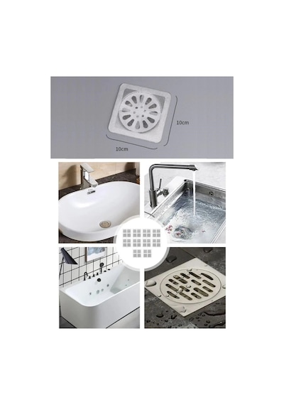 10'lu Banyo Ve Mutfak Lavabo Koku Önleyici Ve Haşere Böcek Önleyici Gider Filtresi Beyaz
