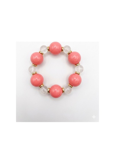 Doğal Taş Görünümlü Pinterest Bileklik Pembe - 882959300 Pembe